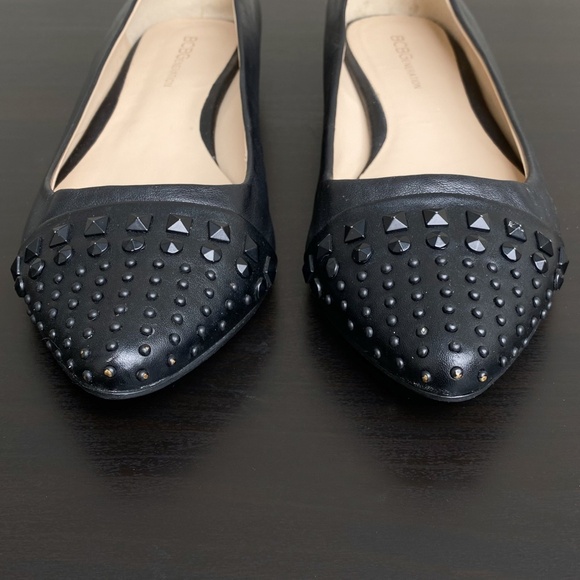 BCBGeneration - Zeleni Black Studded Leather Flats - size 7.5 B - Picture 11 of 12